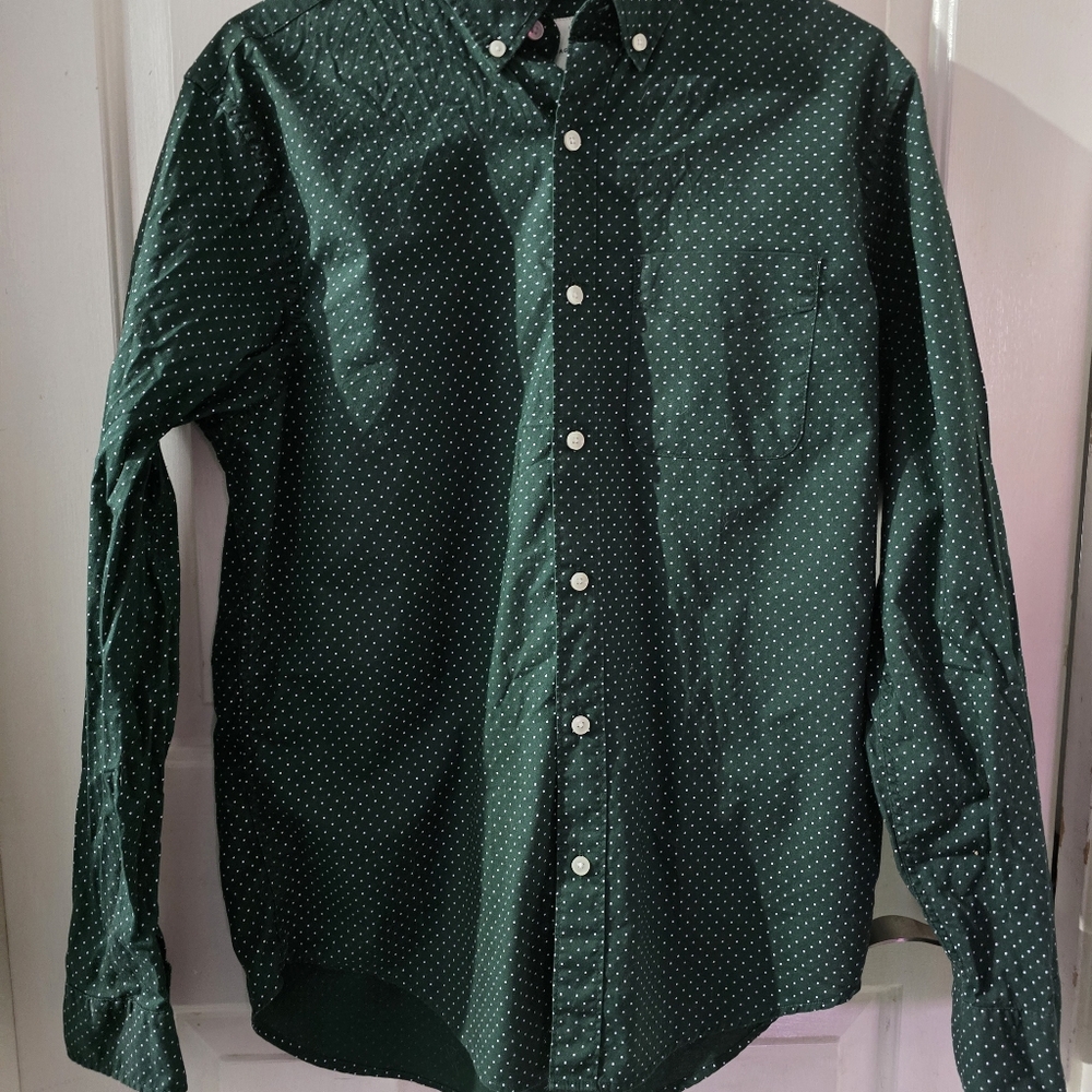 American Eagle Polka Dot Button Down